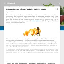 Mushroom Extraction Brings the Top Quality Mushroom Extracts!