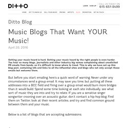 Music Blogs That Want YOUR Music!