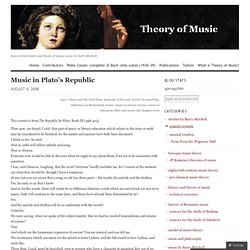 Music in Plato’s Republic
