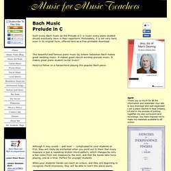 Free Bach Music for Piano, the Lovely and Easy Prelude in C in Original Form