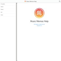 Music Memos Help