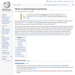 Music in psychological operations