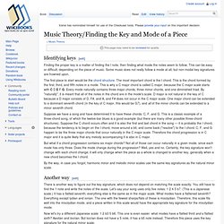 Music Theory/Finding the Key and Mode of a Piece