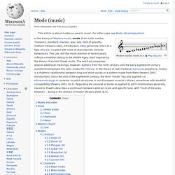 Properties of musical modes