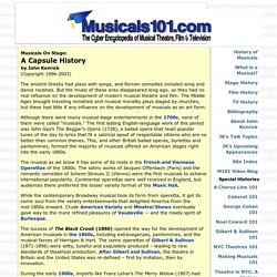 Musicals On Stage: A Capsule History