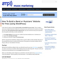 How To Build a Band or Musicians' Website for Free (using Wordpress) - Amp Music Marketing - Amp Music Marketing
