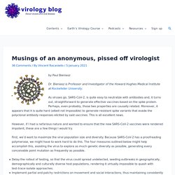 Musings of an anonymous, pissed off virologist