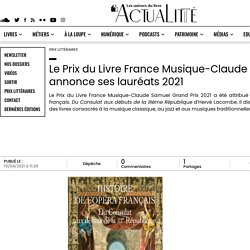 Le Prix du Livre France Musique-Claude Samuel annonce ses lauréats 2021 