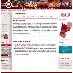 Edu'musique en Aquitaine - Collège - séquences