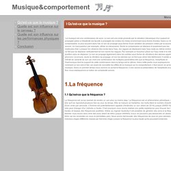 Musique&comportement - Qu'est-ce que la musique ?