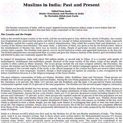 Muslims in India: Past and Present