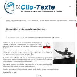 Mussolini et le fascisme italien