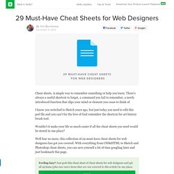 29 Must-Have Cheat Sheets for Web Designers