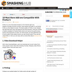 10 Must Have Add-ons Compatible With Firefox 5