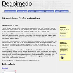 10 must-have Firefox extensions