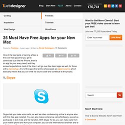 25 Must Have Free Apps for your New Mac