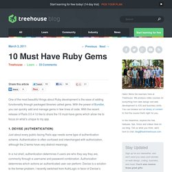 10 Must Have Ruby Gems