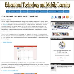 10 Must Have Tools for BYOD Classroom