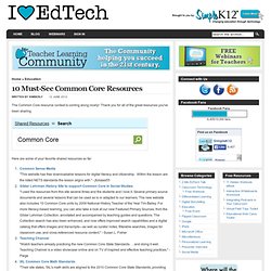 10 Must-See Common Core Resources