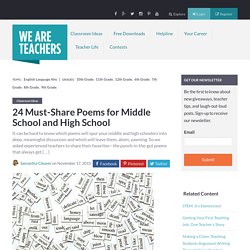 24 Must-Share Poems for Middle School and High School