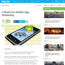 5 Musts for Mobile App Marketing