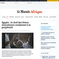 Egypte : le chef des Frères musulmans condamné à la perpétuité