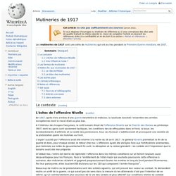 Mutineries de 1917 wikipédia