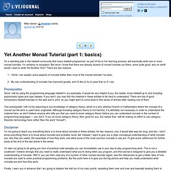Mike's World-O-Programming - Yet Another Monad Tutorial (part 1: basics)