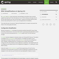 MVC Simplifications in Spring 3.0