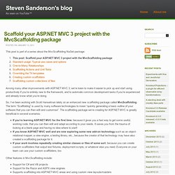 Scaffold your ASP.NET MVC 3 project with the MvcScaffolding package « Steve Sanderson’s blog