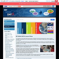 MY NASA DATA Lesson Plans