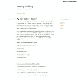 My new editor - Geany - Venky's Blog