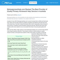 MyAssignmenthelp.com Ranked The Best Provider of Quality Primary Homework Help Service in Australia