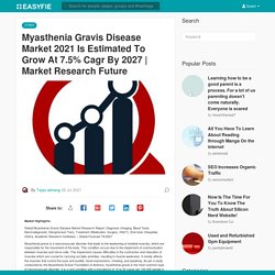 Myasthenia Gravis Disease Market 2021 Is Estimated To Grow At 7.5% Cagr By 2027