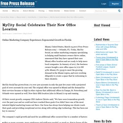 MyCity Social Celebrates Their New Office Location