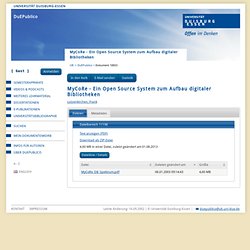 MyCoRe - Ein Open Source System zum Aufbau digitaler Bibliotheken
