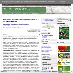 Arbuscular mycorrhizal fungi in alleviation of salt stress: a review