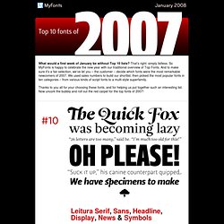Top fonts of 2007