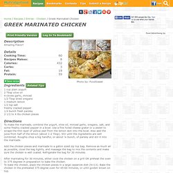 Greek Marinated Chicken