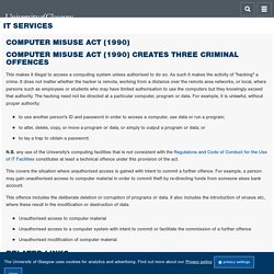 MyGlasgow - IT Services - Policy and strategy - Computer Misuse Act (1990)
