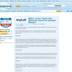 Mylot - Learn, Teach, Get Referrals, Have Fun and Earn Money?
