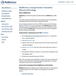 About MyMemory - A collaborative language resource