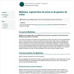 MyNotex, logiciel libre de prise et de gestion de notes | Jean-Philippe Fleury