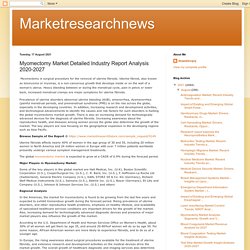 Marketresearchnews: Myomectomy Market Detailed Industry Report Analysis 2020-2027