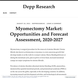 Myomectomy Market: Opportunities and Forecast Assessment, 2020-2027