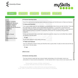 mySkills: Academic Skills at Essex - Home - Learning styles