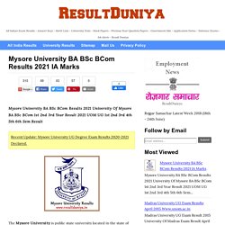 Mysore University BA BSc BCom Results 2020 IA Marks