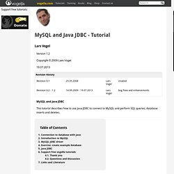 MySQL and Java JDBC - Tutorial