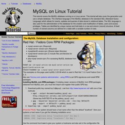MySQL database on Linux Tutorial