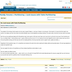 Re: Lock issues with Table Partitioning